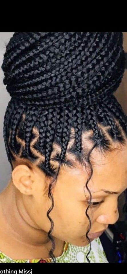 Box braids hairstyle, up-do