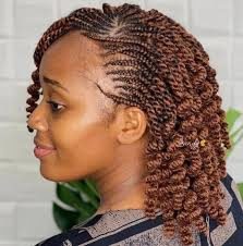 Box braids hairstyle detail