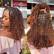 Box braids hairstyle detail
