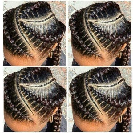 Cornrow braiding style, geometric part