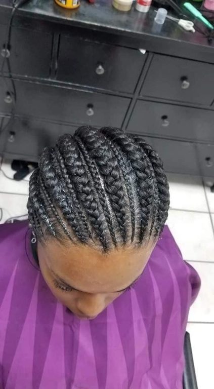 Long cornrow braids