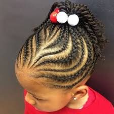 Kids braided hairstyle with bows