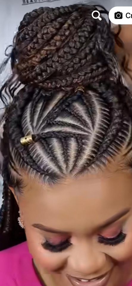 Kinky twists hairstyle, side view